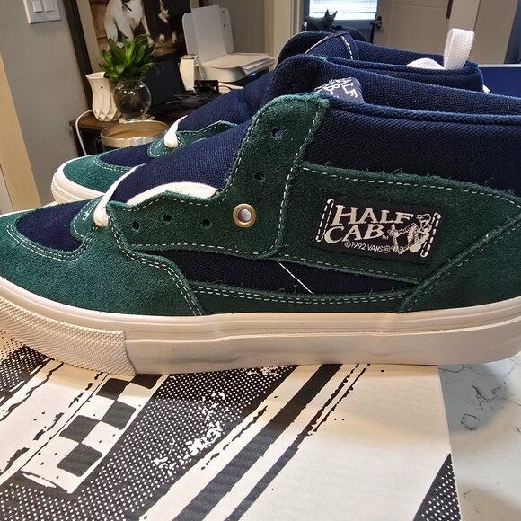 VANS SKATE HALF CAB SHOE Tartan Blue / Green VN0A2Z34BLG MENS SIZE 10.5 NEW - Picture 1 of 13